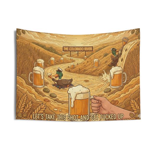 Let’s Take This Shot Wall Tapestry – Funny River Beer Drinking Decor